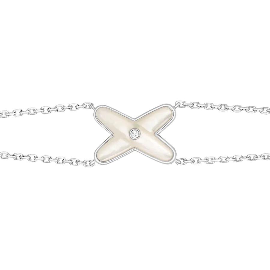 [AW]JEUX BRACELET WHITE MOP SILVER 1 DIAMOND