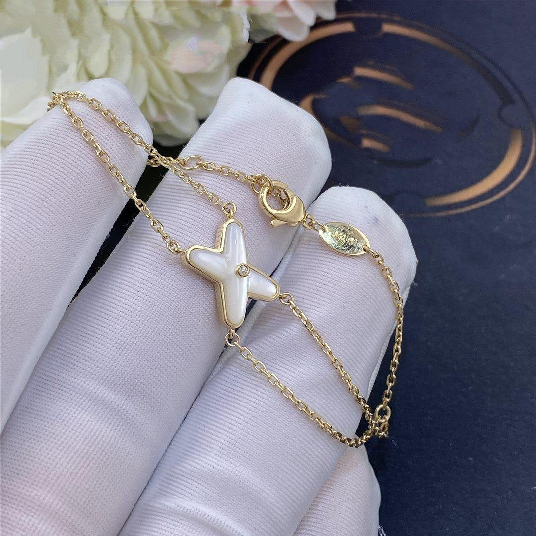 [AW]JEUX BRACELET WHITE MOP GOLD 1 DIAMOND