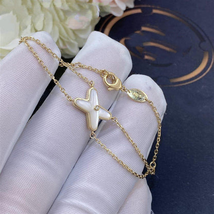 [AW]JEUX BRACELET WHITE MOP GOLD 1 DIAMOND