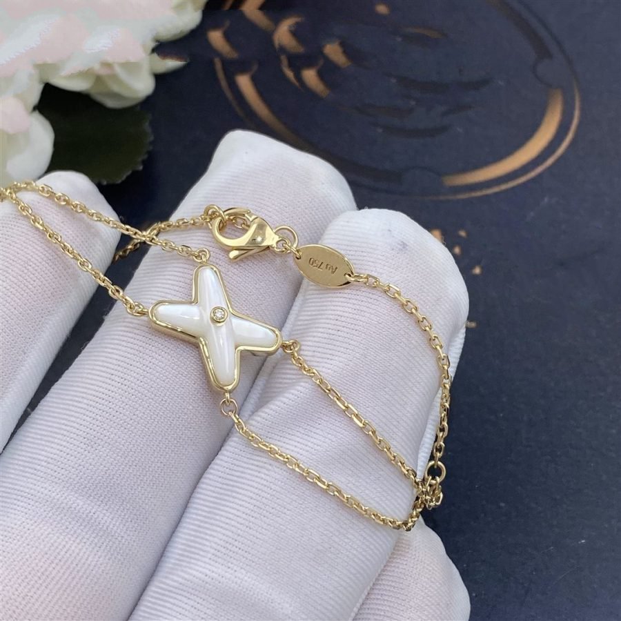 [AW]JEUX BRACELET WHITE MOP GOLD 1 DIAMOND