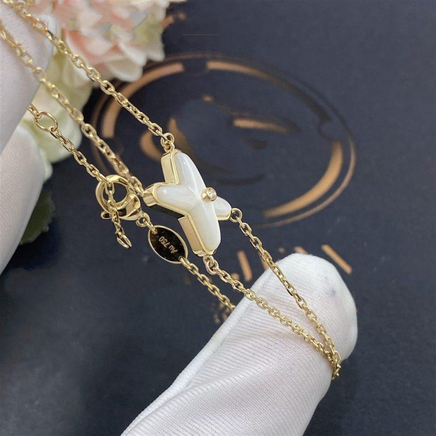 [AW]JEUX BRACELET WHITE MOP GOLD 1 DIAMOND