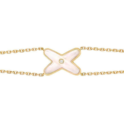 [AW]JEUX BRACELET WHITE MOP GOLD 1 DIAMOND
