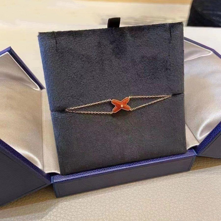 [AW]JEUX BRACELET CARNELIAN ROSE GOLD 1 DIAMOND