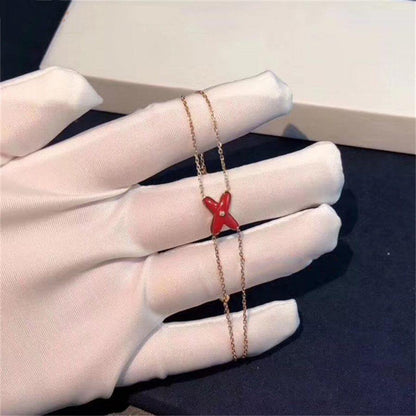 [AW]JEUX BRACELET CARNELIAN ROSE GOLD 1 DIAMOND