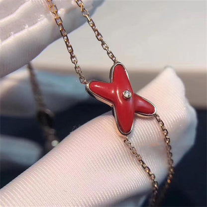 [AW]JEUX BRACELET CARNELIAN ROSE GOLD 1 DIAMOND