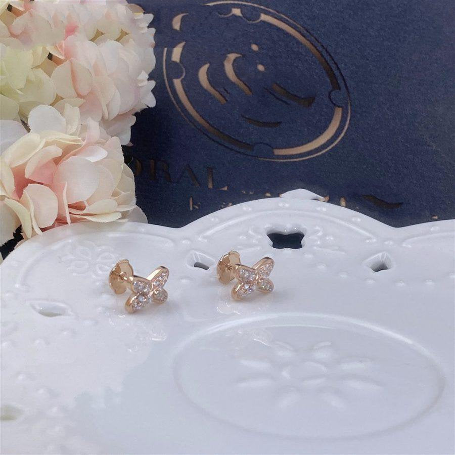 [AW]JEUX DE ROSE GOLD DIAMOND EARRINGS