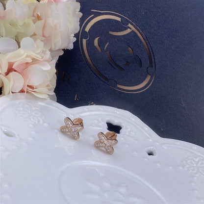 [AW]JEUX DE ROSE GOLD DIAMOND EARRINGS