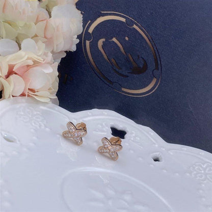 [AW]JEUX DE ROSE GOLD DIAMOND EARRINGS