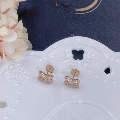 [AW]JEUX DE ROSE GOLD DIAMOND EARRINGS