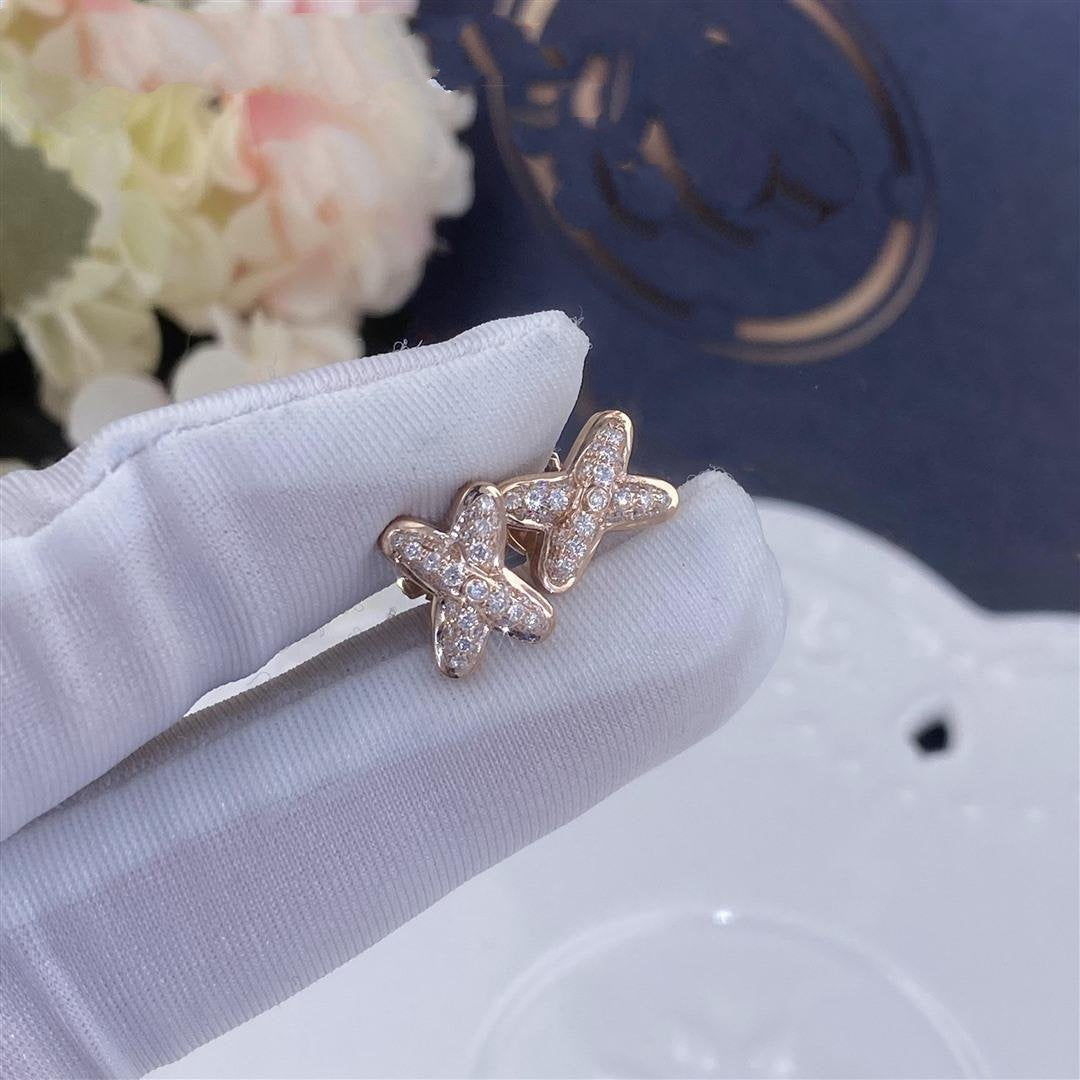 [AW]JEUX DE ROSE GOLD DIAMOND EARRINGS