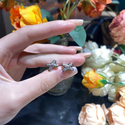 [AW]JEUX DE SILVER DIAMOND EARRINGS