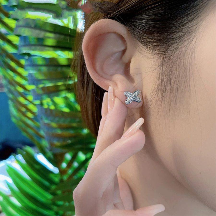 [AW]JEUX DE SILVER DIAMOND EARRINGS
