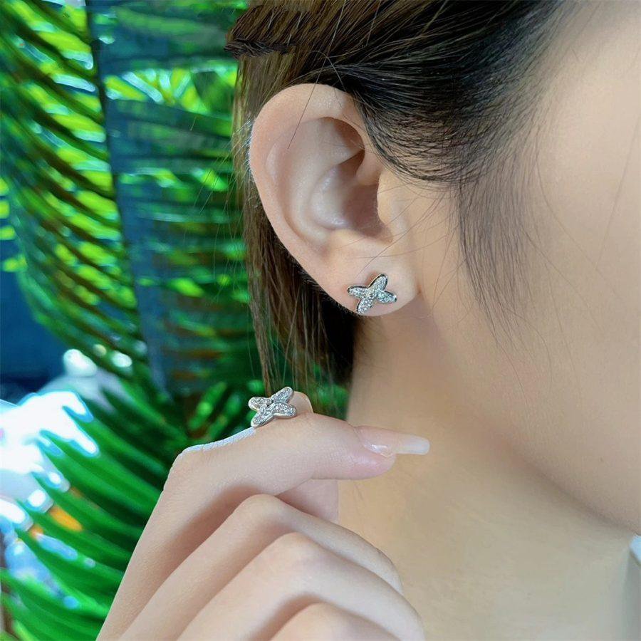 [AW]JEUX DE SILVER DIAMOND EARRINGS