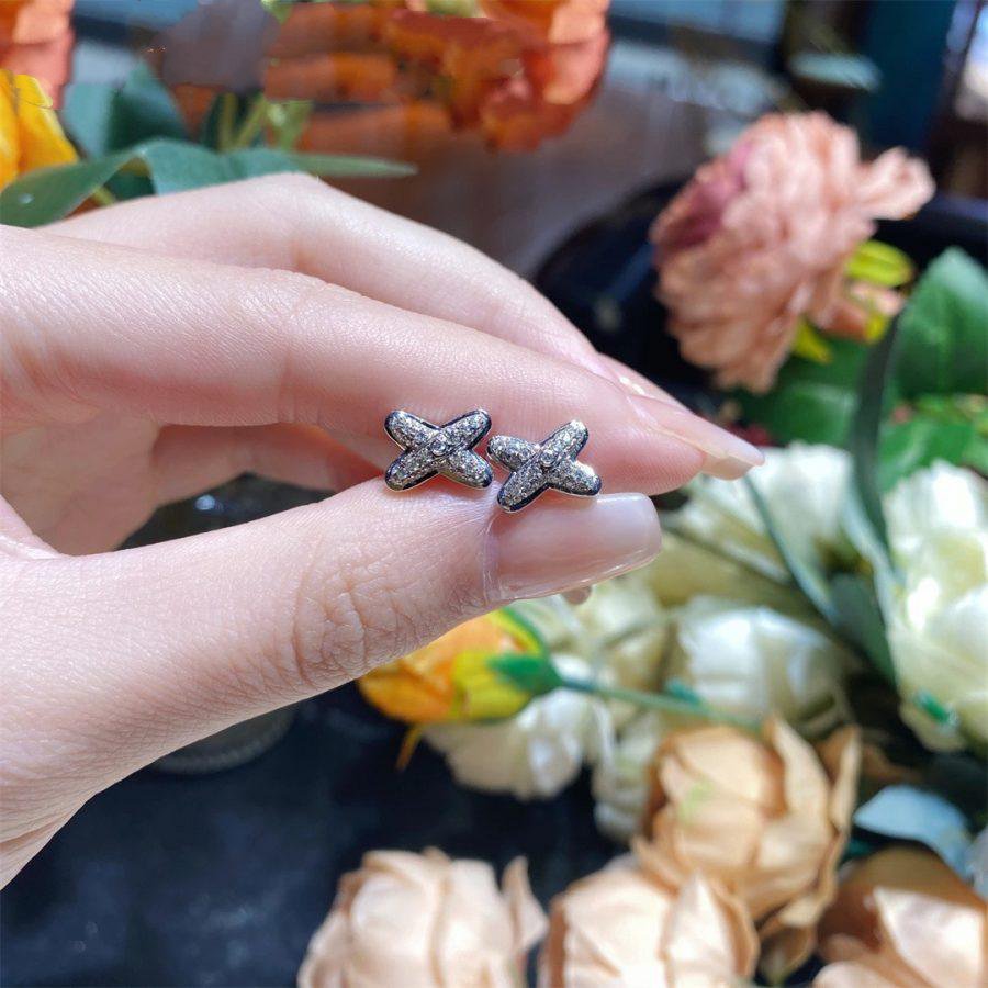 [AW]JEUX DE SILVER DIAMOND EARRINGS