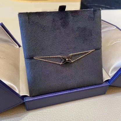 [AW]JEUX BRACELET ONYX ROSE GOLD 1 DIAMOND