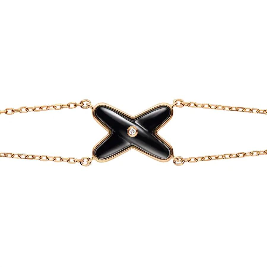 [AW]JEUX BRACELET ONYX ROSE GOLD 1 DIAMOND