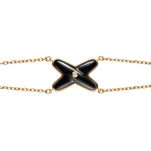 [AW]JEUX BRACELET ONYX ROSE GOLD 1 DIAMOND