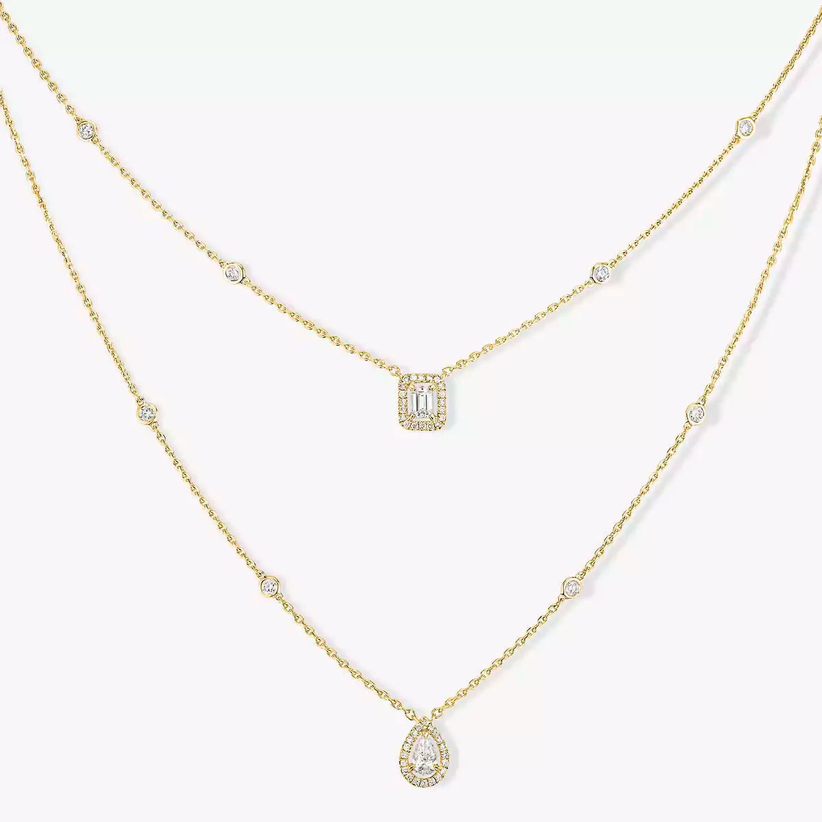 [AW]MY TWIN 2-ROW DIAMOND NECKLACE