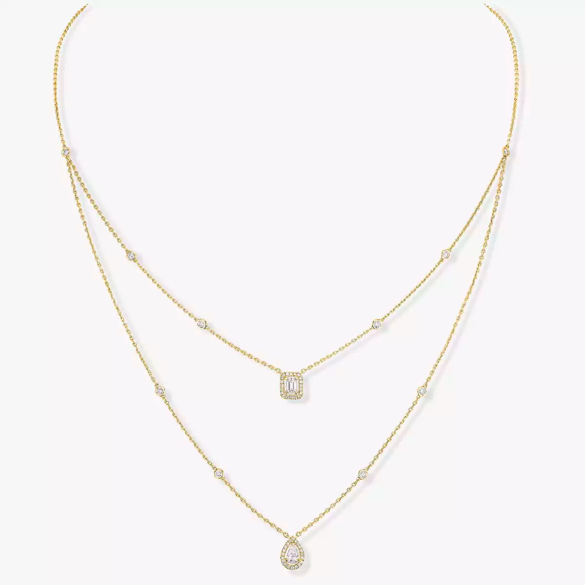[AW]MY TWIN 2-ROW DIAMOND NECKLACE