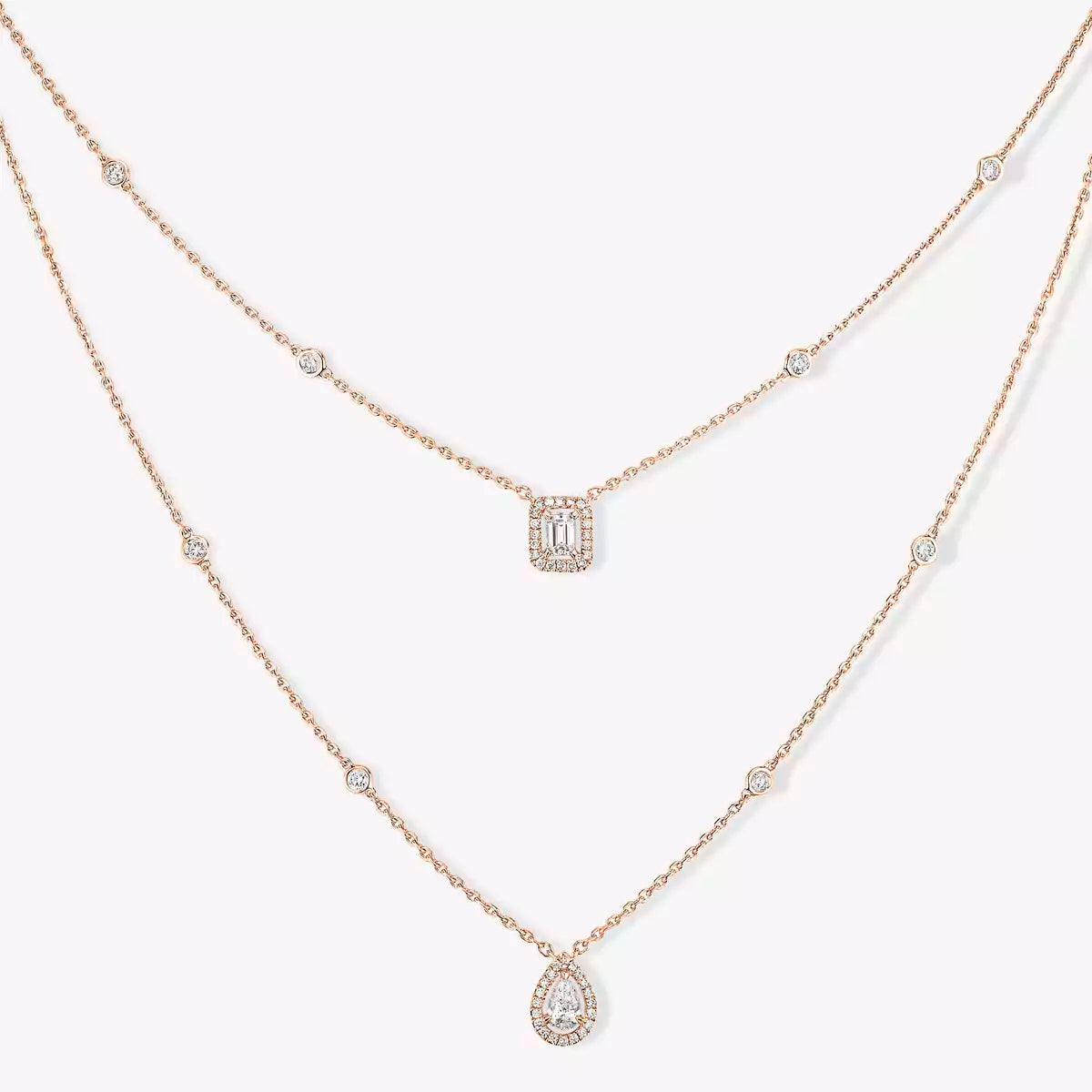 [AW]MY TWIN 2-ROW DIAMOND NECKLACE