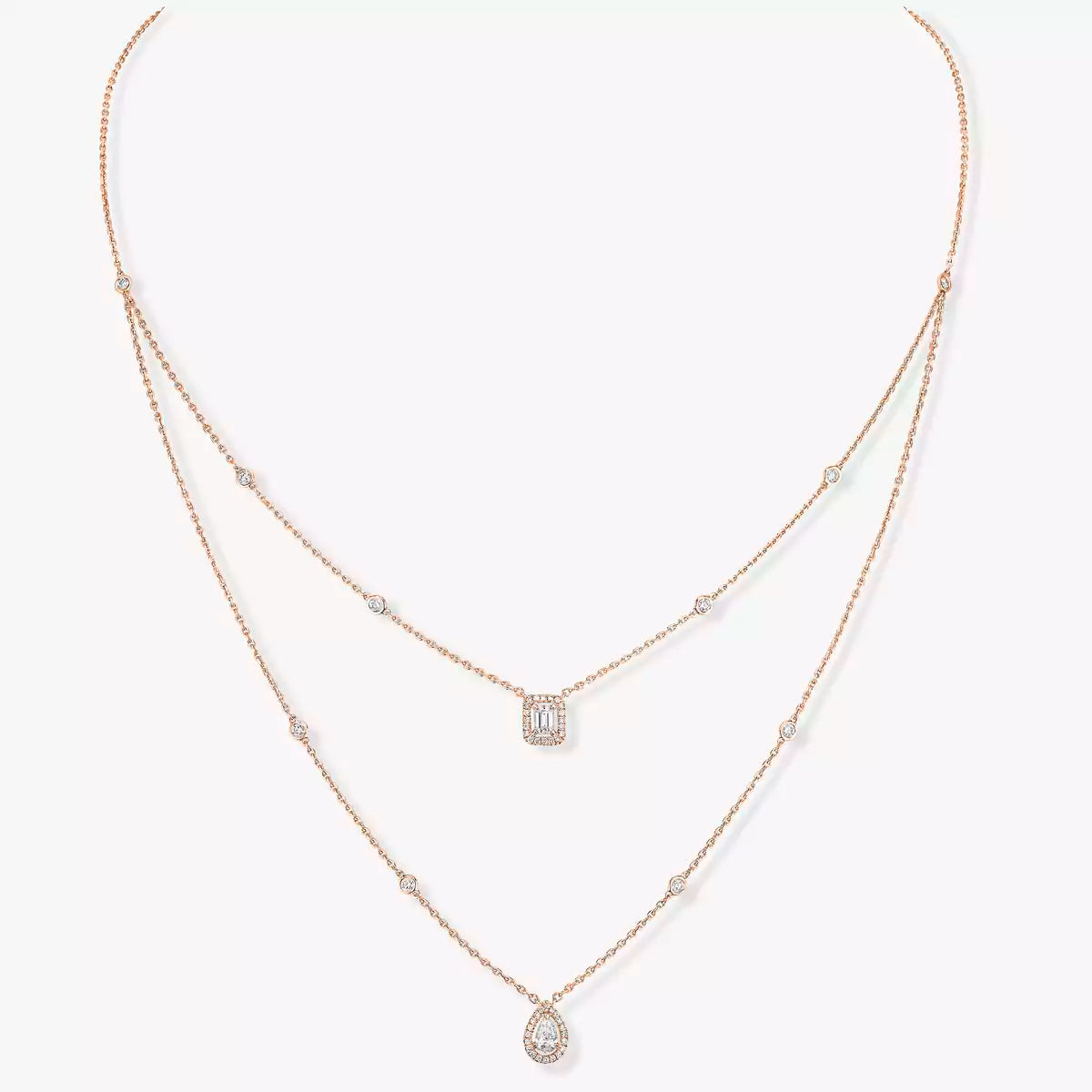 [AW]MY TWIN 2-ROW DIAMOND NECKLACE