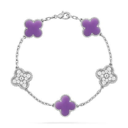 [AW]LUCKY CLOVER 5-MOTIF BRACELET - LAVENDER COLLECTION