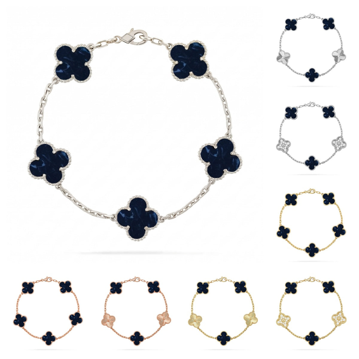 [AW]LUCKY CLOVER 5-MOTIF BRACELET - PIETERSITE COLLECTION