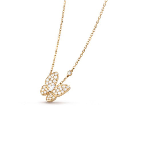 [AW]BUTTERFLY DIAMOND CHARM NECKLACE