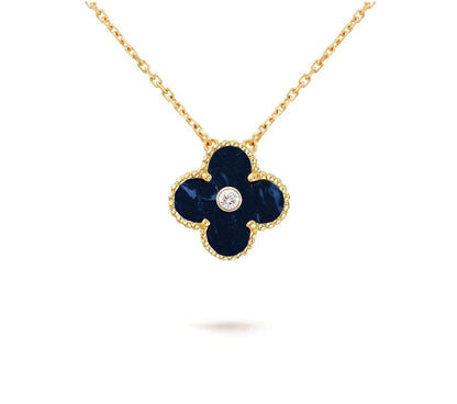 [AW]15MM CLOVER FLOWER DIAMOND PENDANT NECKLACE COLLECTION
