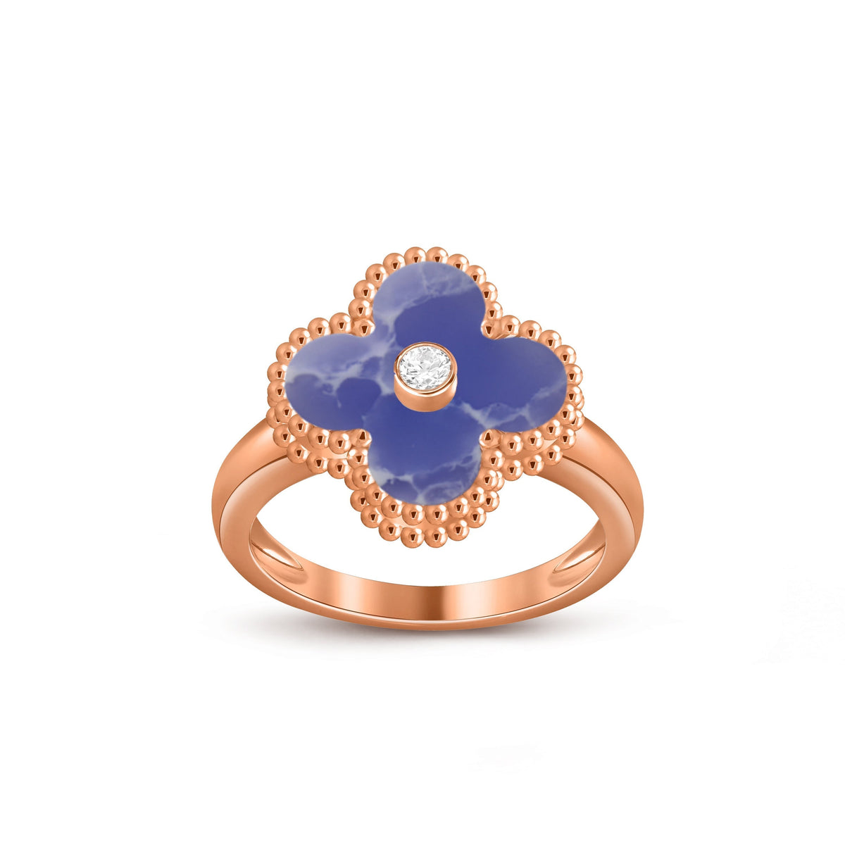 [AW]LUCKY CLOVER DIAMOND-ACCENT ROSE GOLD RING COLLECTION