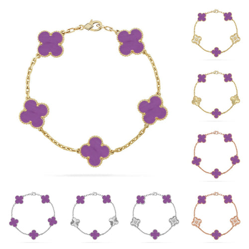 [AW]LUCKY CLOVER 5-MOTIF BRACELET - VIOLET COLLECTION