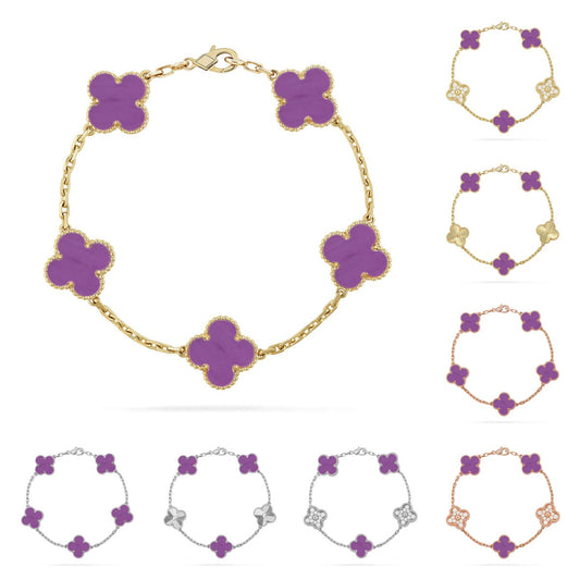 [AW]LUCKY CLOVER 5-MOTIF BRACELET - VIOLET COLLECTION