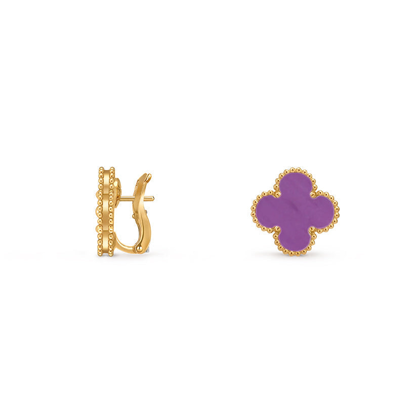 [AW]15MM CLOVER FLOWER STUD EARRINGS GOLD COLLECTION