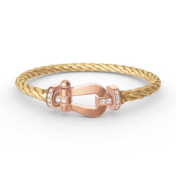 [AW]FORCE LARGE HORSESHOE HALF DIAMOND BRACELET - ROSE GOLD