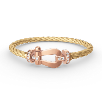 [AW]FORCE LARGE HORSESHOE HALF DIAMOND BRACELET - ROSE GOLD