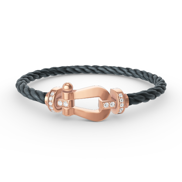 [AW]FORCE LARGE HORSESHOE HALF DIAMOND BRACELET - ROSE GOLD