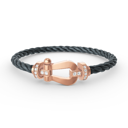 [AW]FORCE LARGE HORSESHOE HALF DIAMOND BRACELET - ROSE GOLD