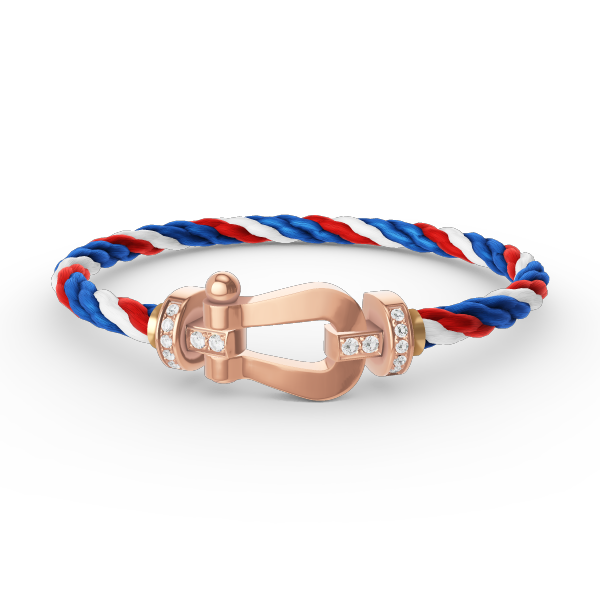 [AW]FORCE LARGE HORSESHOE HALF DIAMOND BRACELET - ROSE GOLD