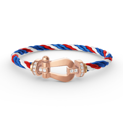 [AW]FORCE LARGE HORSESHOE HALF DIAMOND BRACELET - ROSE GOLD