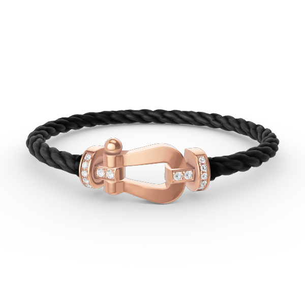 [AW]FORCE LARGE HORSESHOE HALF DIAMOND BRACELET - ROSE GOLD