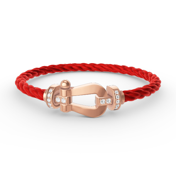 [AW]FORCE LARGE HORSESHOE HALF DIAMOND BRACELET - ROSE GOLD