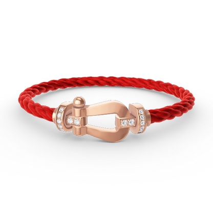 [AW]FORCE LARGE HORSESHOE HALF DIAMOND BRACELET - ROSE GOLD