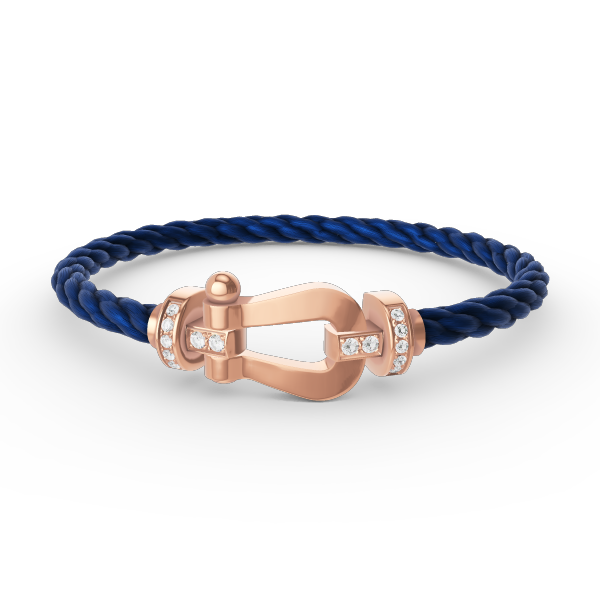 [AW]FORCE LARGE HORSESHOE HALF DIAMOND BRACELET - ROSE GOLD