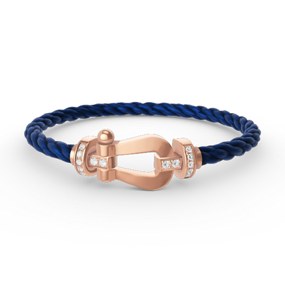 [AW]FORCE LARGE HORSESHOE HALF DIAMOND BRACELET - ROSE GOLD