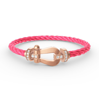 [AW]FORCE LARGE HORSESHOE HALF DIAMOND BRACELET - ROSE GOLD