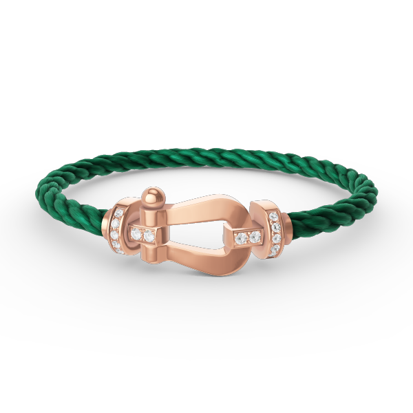 [AW]FORCE LARGE HORSESHOE HALF DIAMOND BRACELET - ROSE GOLD