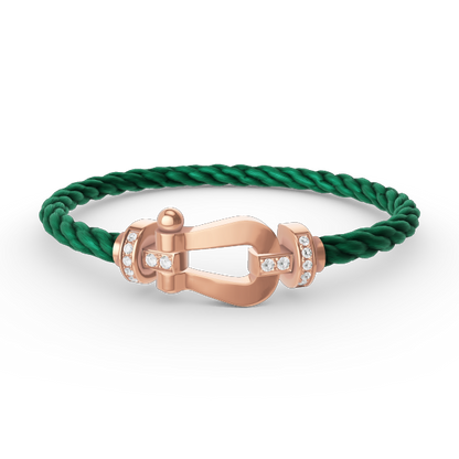 [AW]FORCE LARGE HORSESHOE HALF DIAMOND BRACELET - ROSE GOLD
