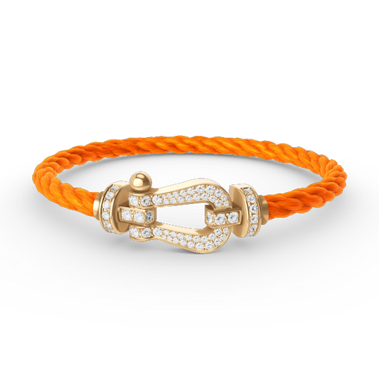 [AW]FORCE LARGE HORSESHOE FULL DIAMOND BRACELET - GOLD