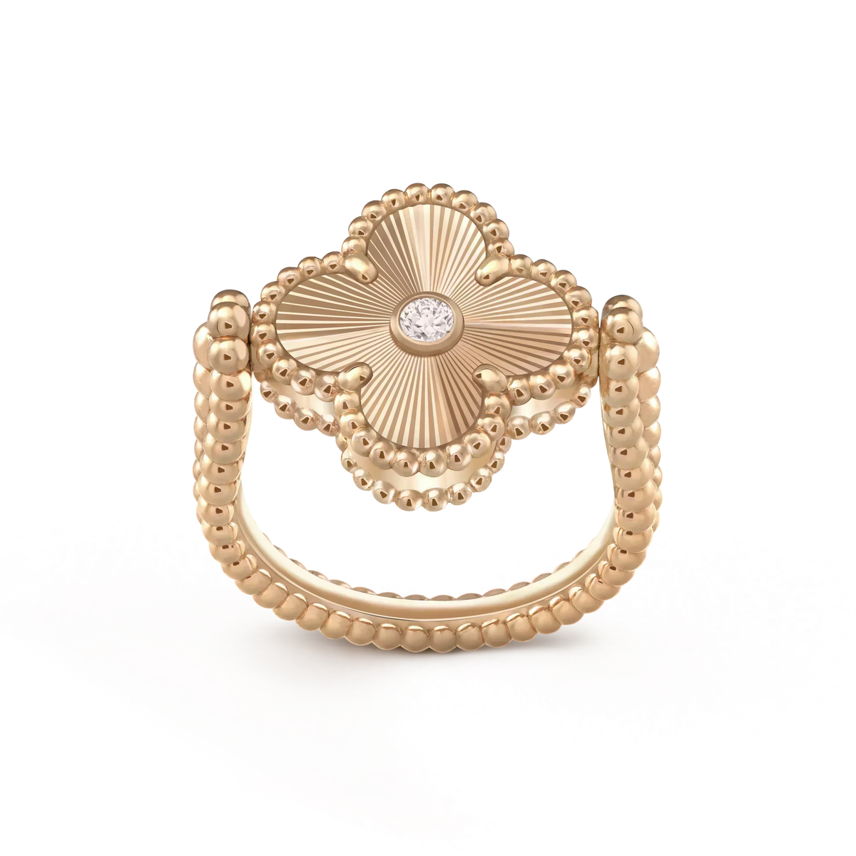 [AW]LUCKY CLOVER ROSE GOLD REVERSIBLE RING