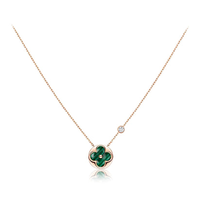 [AW]SUN PEDANT ROSE GOLD 1 DIAMOND NECKLACE